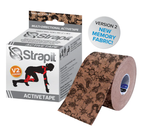 Снимка на Strapit ACTIVETAPE 5 cm x 5 m – Бежово/Черно