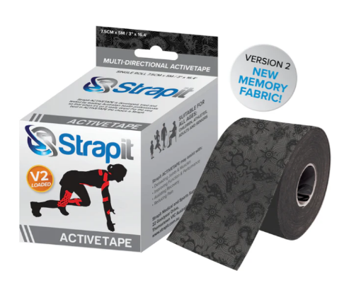 Снимка на Dynamic Activetape 7,5CM x 5M - Сив/Черен STRAPIT
