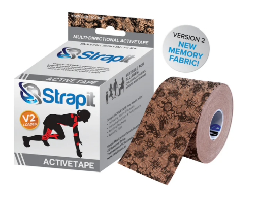 Снимка на Strapit ACTIVETAPE 7,5 cm x 5 m – Бежово/Черно