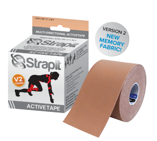 Снимка на DYNAMIC ACTIVETAPE 5CM x 5M – БЕЖОВА С РАЙЕТА