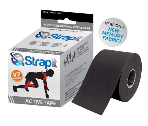 Снимка на Strapit ACTIVETAPE 7,5 cm x 5 m – Черно