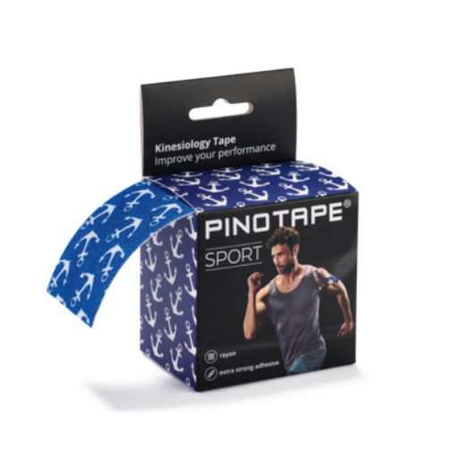 Снимка на Кинезио лента PINOTAPE® Sport - Синя с котви