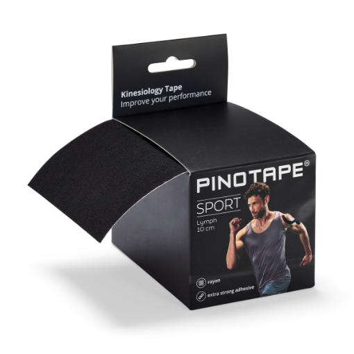 Снимка на Кинезио лента PINOTAPE® Sport XXL / Lymph - Черно, 5 м x 10 см