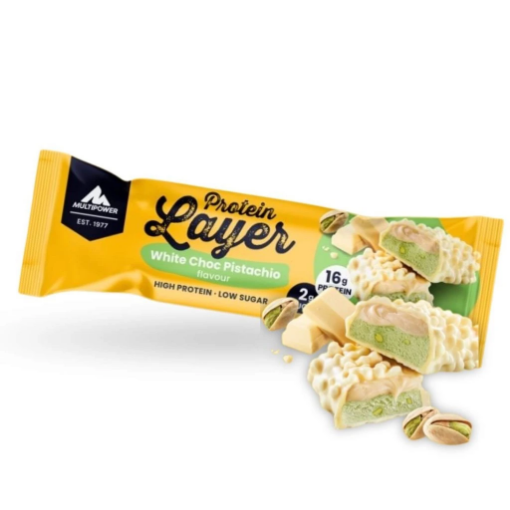 Снимка на Протеинов бар Multipower Protein Layer 50 g – Бял шоколад & шамфъстък